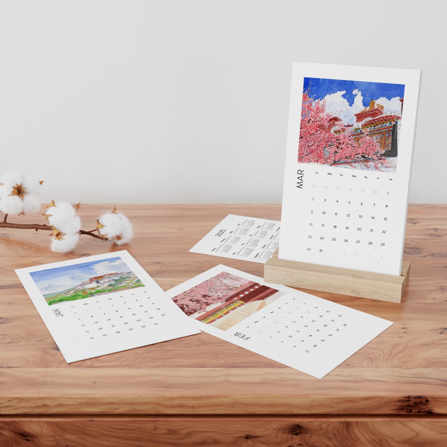 Landscape Tibet Desk Calendar (2024)